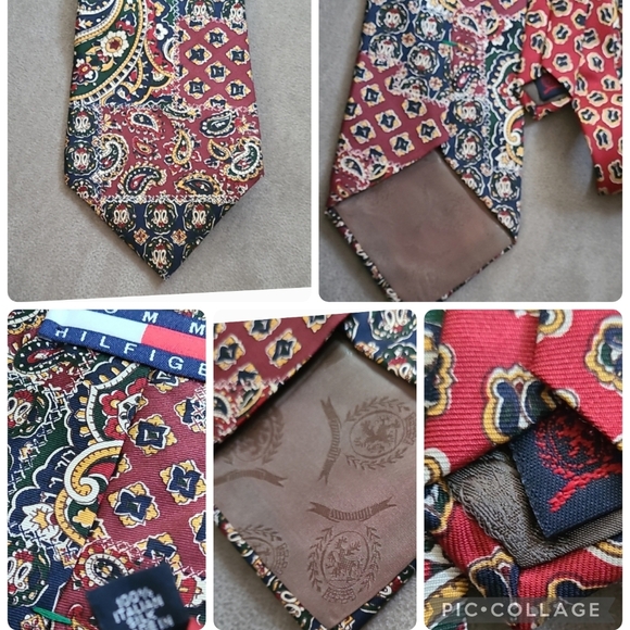 Vintage Tommy Hilfiger Paisley 100% Italian Silk Tie Made In USA vtg - Picture 1 of 13